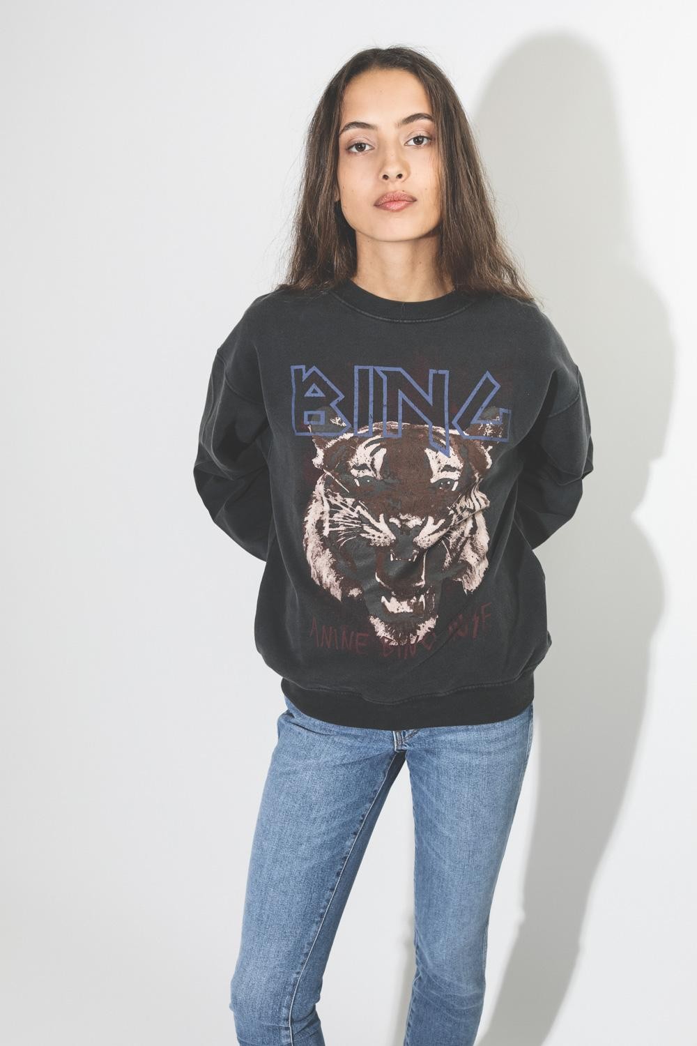 Anine Bing Permanent Tiger Sweatshirt - Black pour Femme