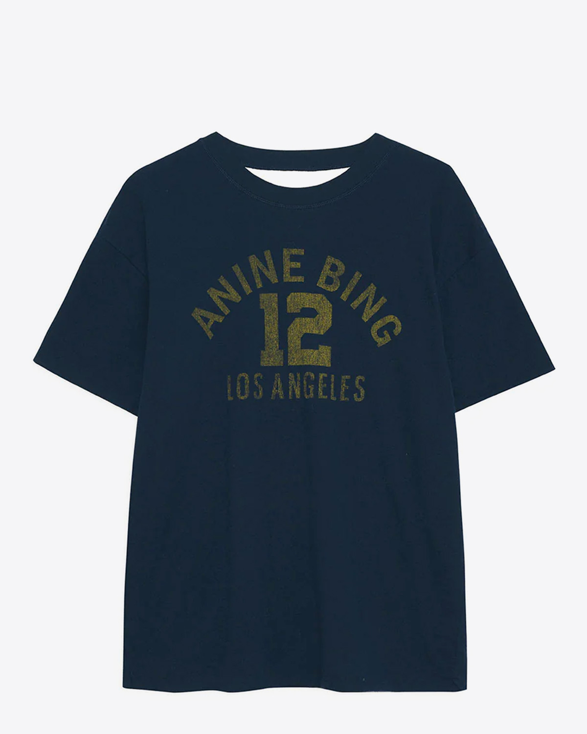 Anine Bing Tee-Shirt Toni Reversible Bleu Marine Blanc