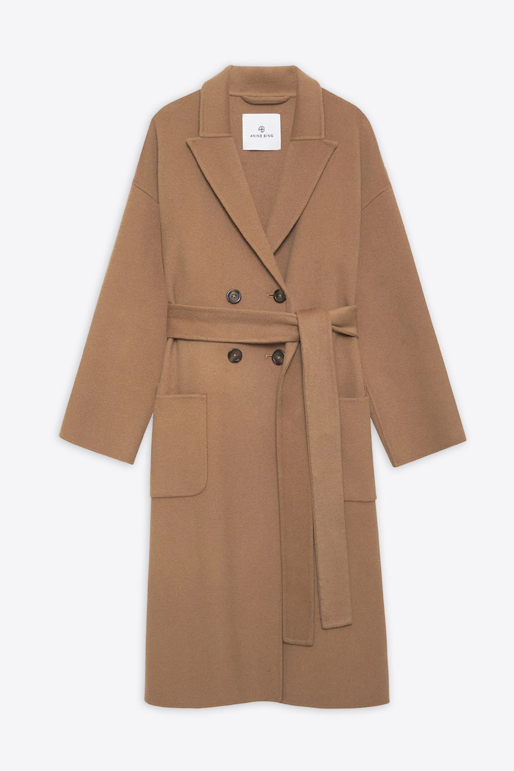 Manteau oversize en laine et cachemire camel Dylan Anine Bing. face.