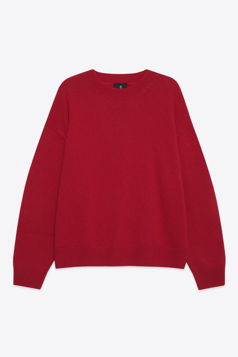 Pull en cachemire rouge col rond Lee Crew Anine Bing. Face.