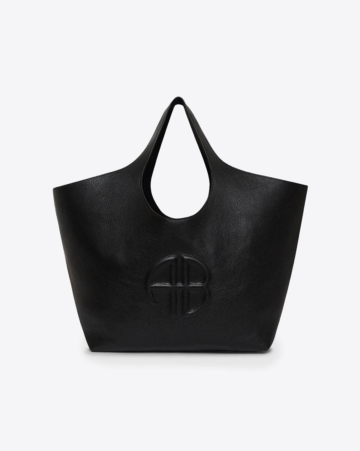 Sac Cabas Lili Tote Anine Bing Sac en cuir Noir Grainé. Vue face. 