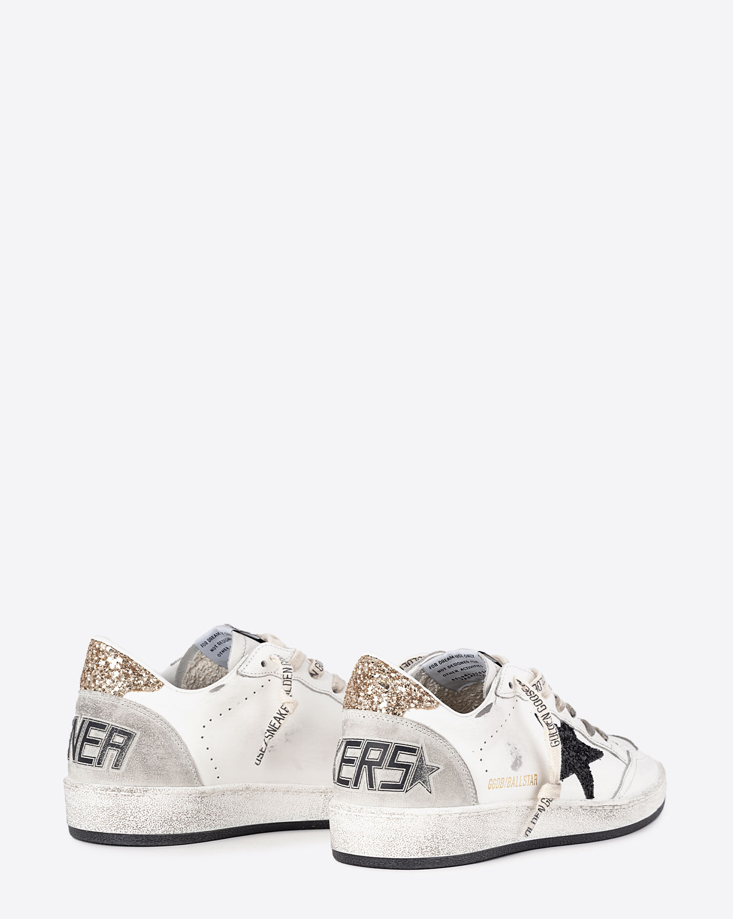 Golden Goose Femme Sneakers Ball Star Blanc Noir Or 10750