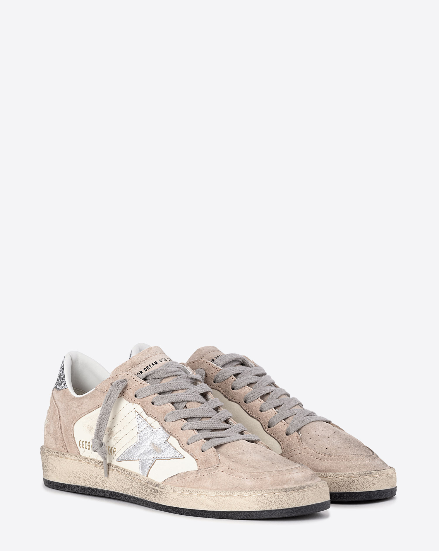 Golden Goose Femme Sneakers Ball Star Nougat Blanc Argent 82435