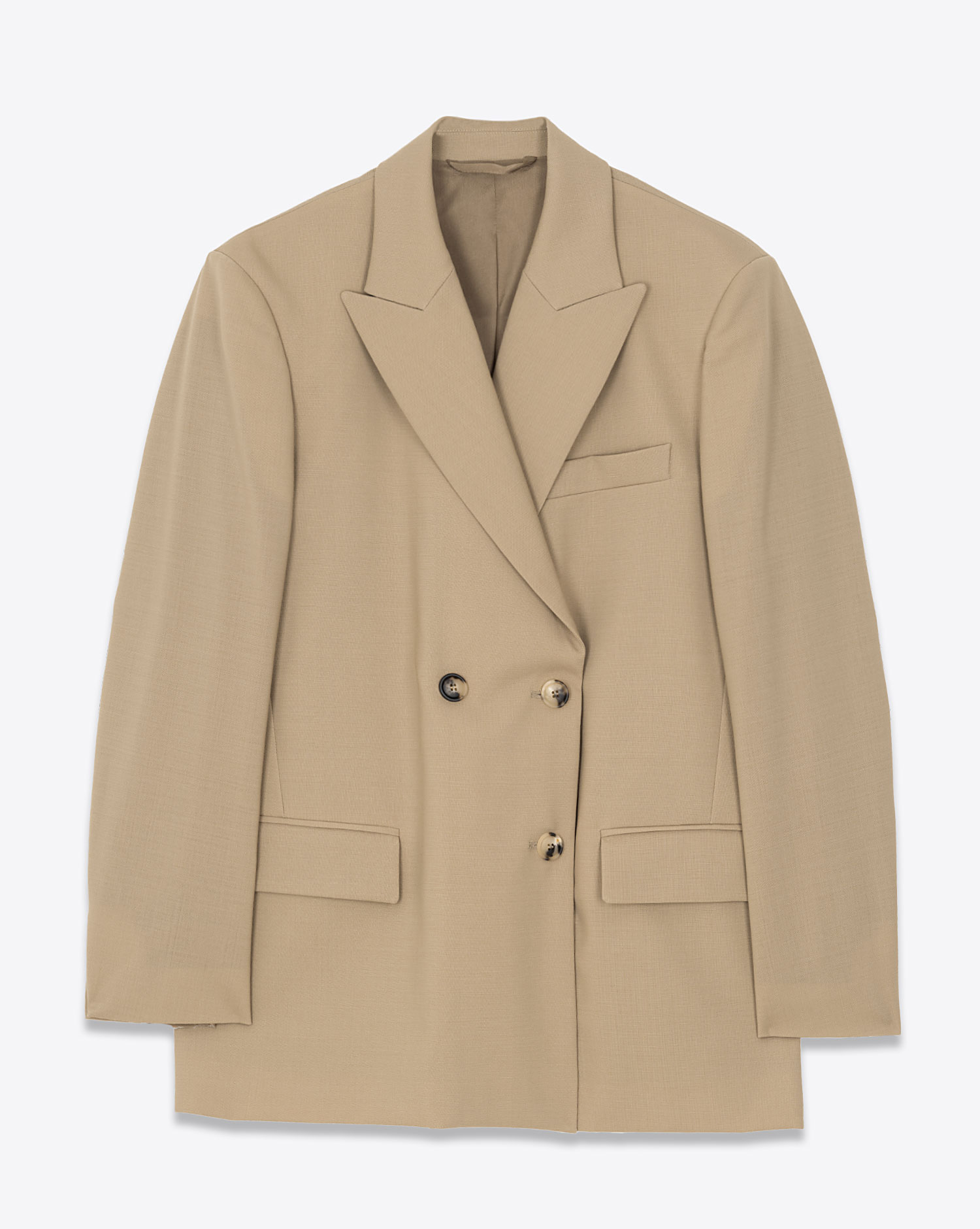 Veste Blazer Double Boutonnage Maison Flaneur Camel. Vue face. 