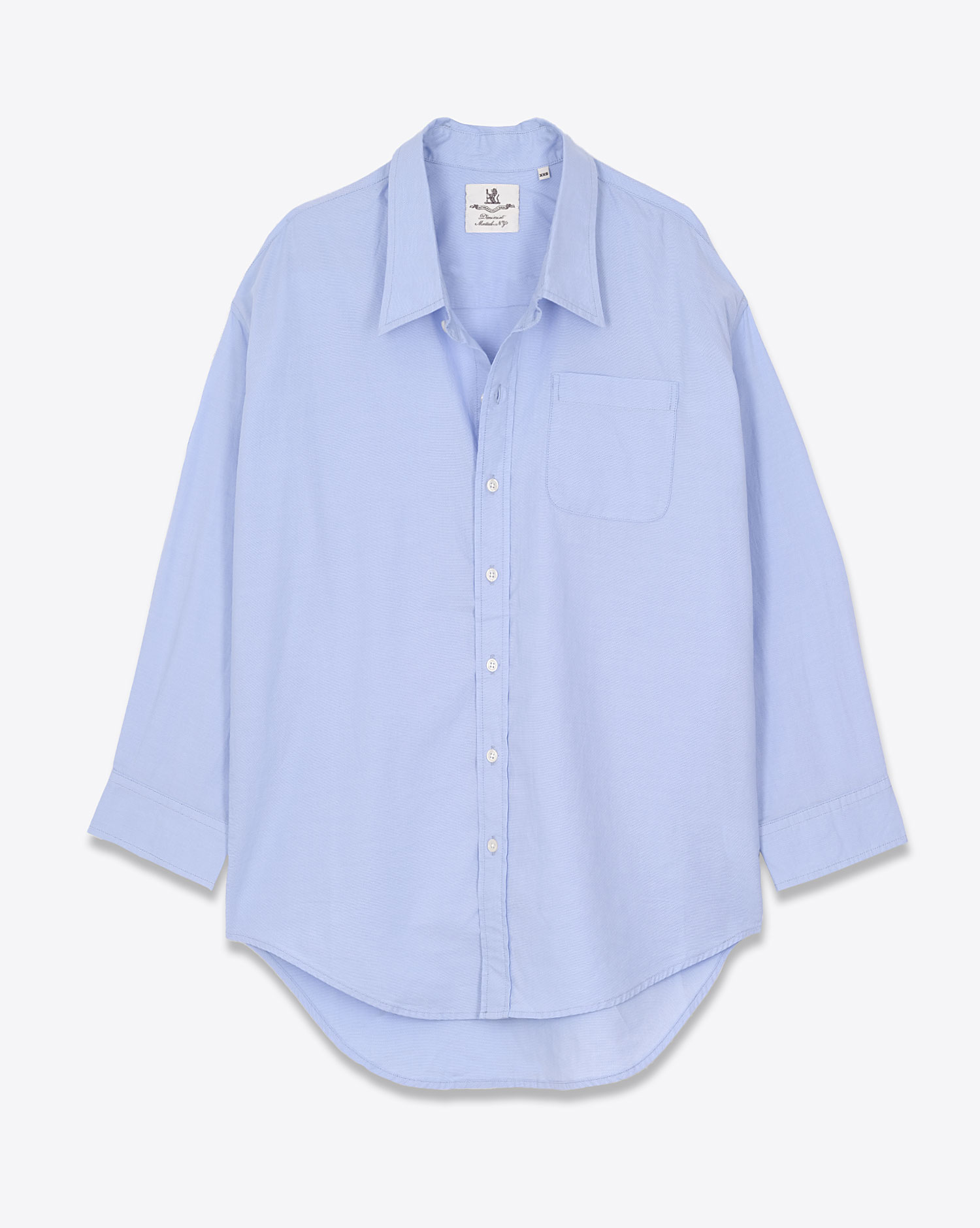 Chemise manches longues Denimist en coton bleu. 