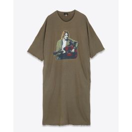 R13 Denim Collection Kurt Concert Elongated T Dress Light Olive