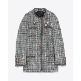 R13 Denim Veste Tweed Slouch Grey