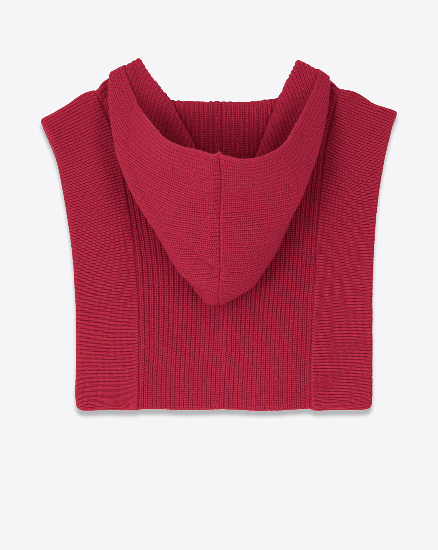 Echarpe plastron à capuche en tricot rouge Ginny Isabel Marant Etoile. Dos détail de la capuche.