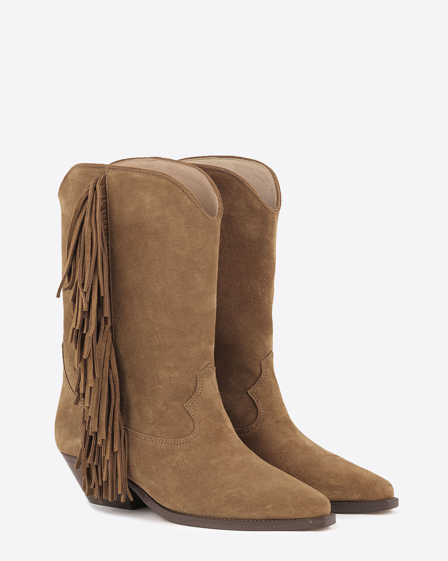 Bottes montantes Duerto Isabel Marant Etoile avec franges. Vue face. 