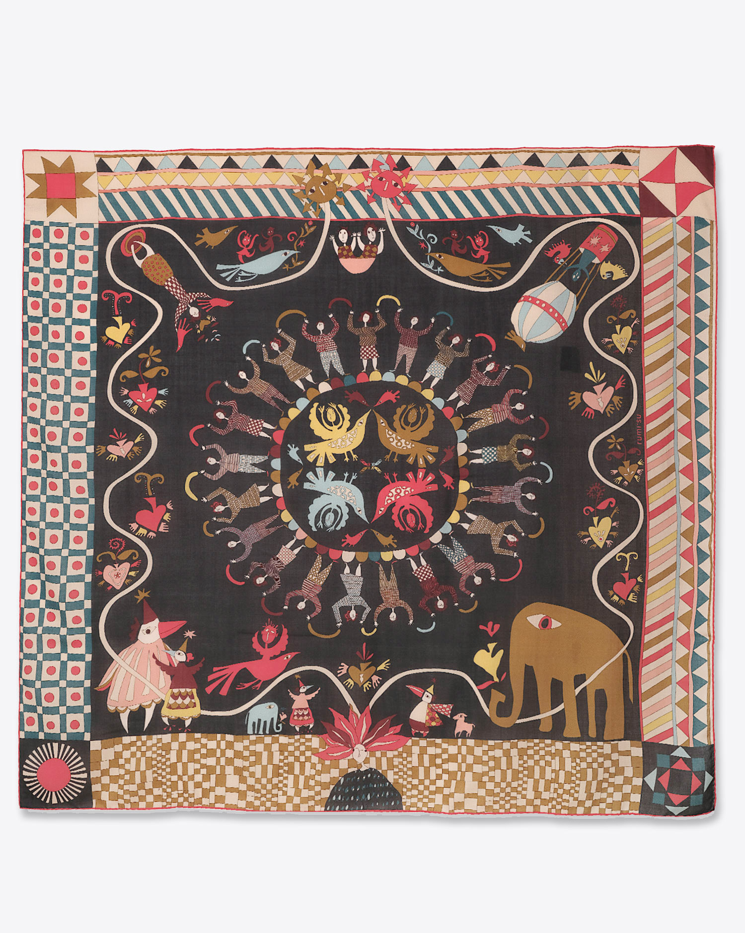 Foulard Rumi Su Tree of heart en laine 