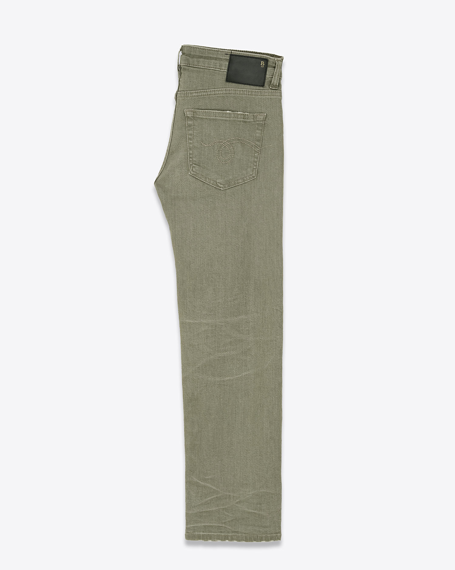 R13 Jean Boy Straight Olive Green Stretch