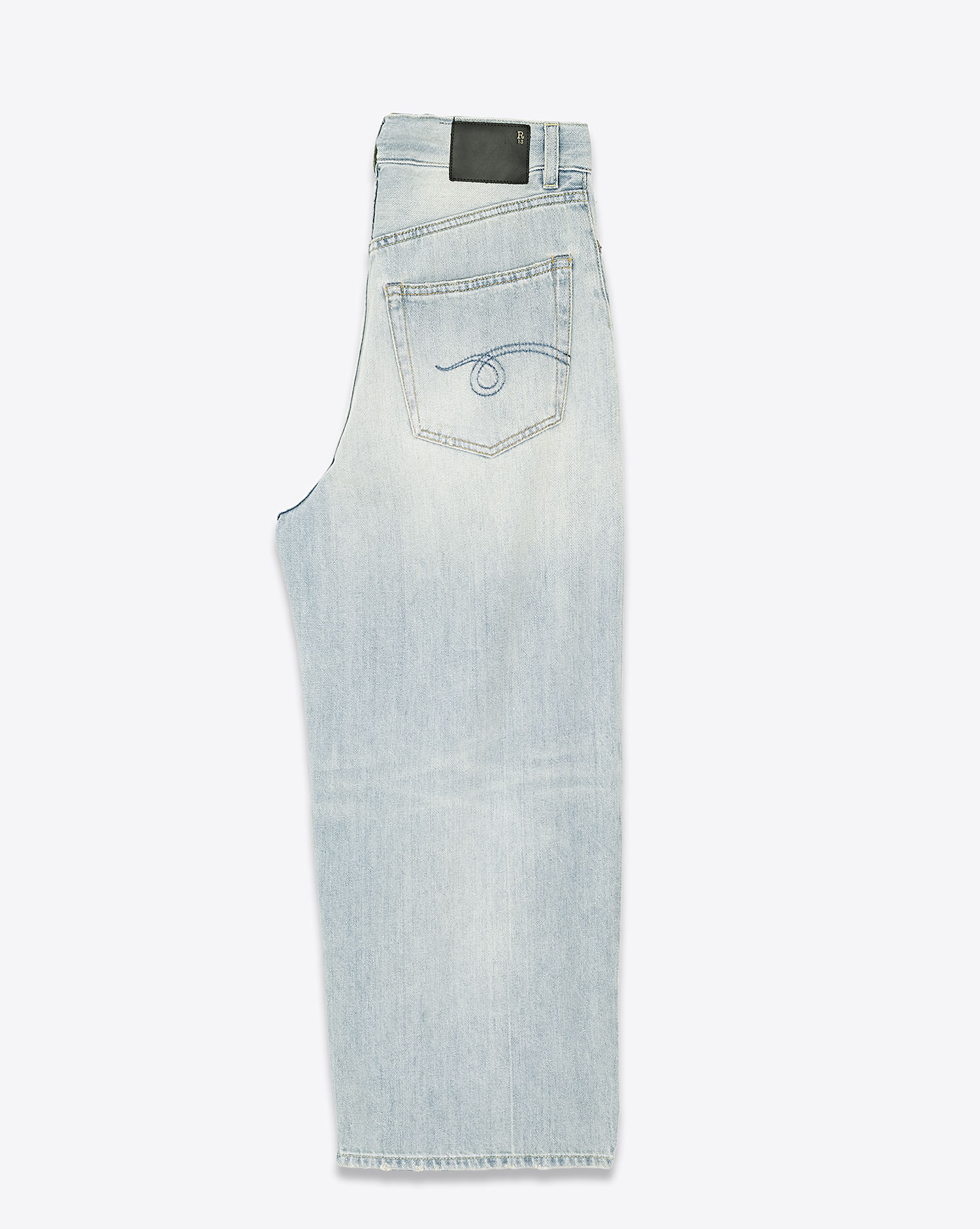 R13 Jean Crop Wide Leg Toni Bleu 