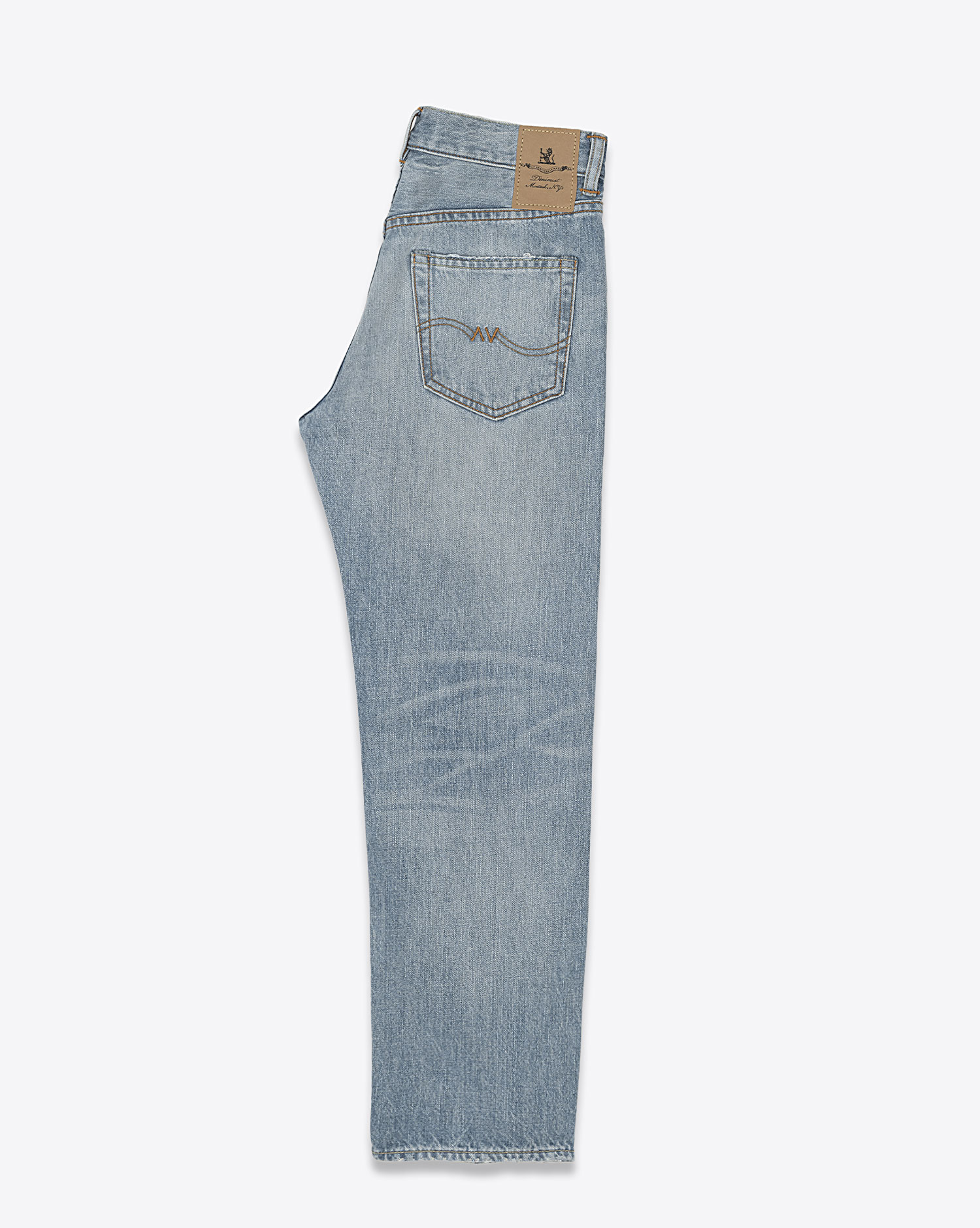 Jean Lindsay Slim Boyfriend Denimist en toile denim. Vue profil. 