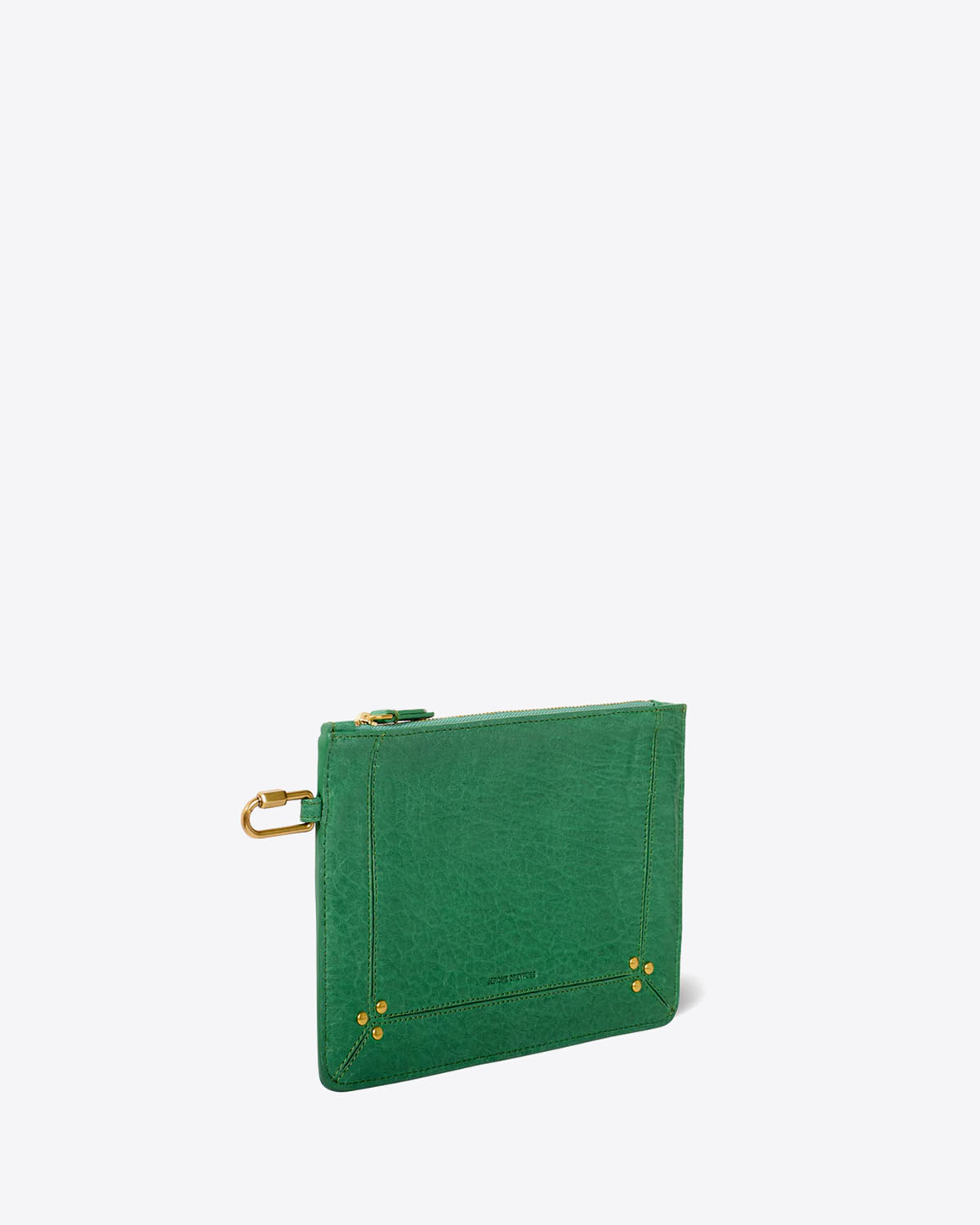 Pochette Popoche M Jérôme Dreyfuss en cuir vert. Vue profil. 