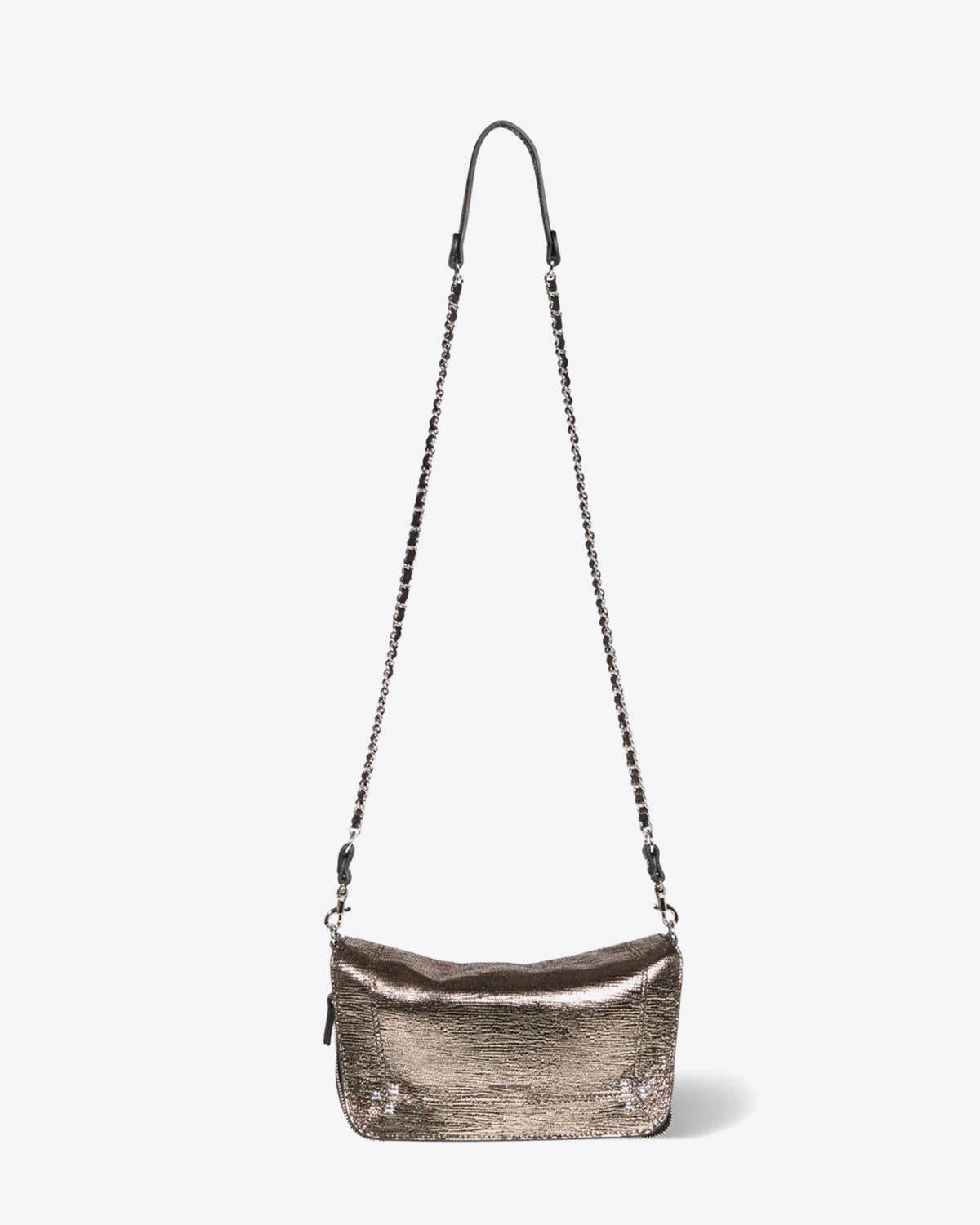 Sac Bobi S Jérôme Dreyfuss  Cuir Lamé Champagne