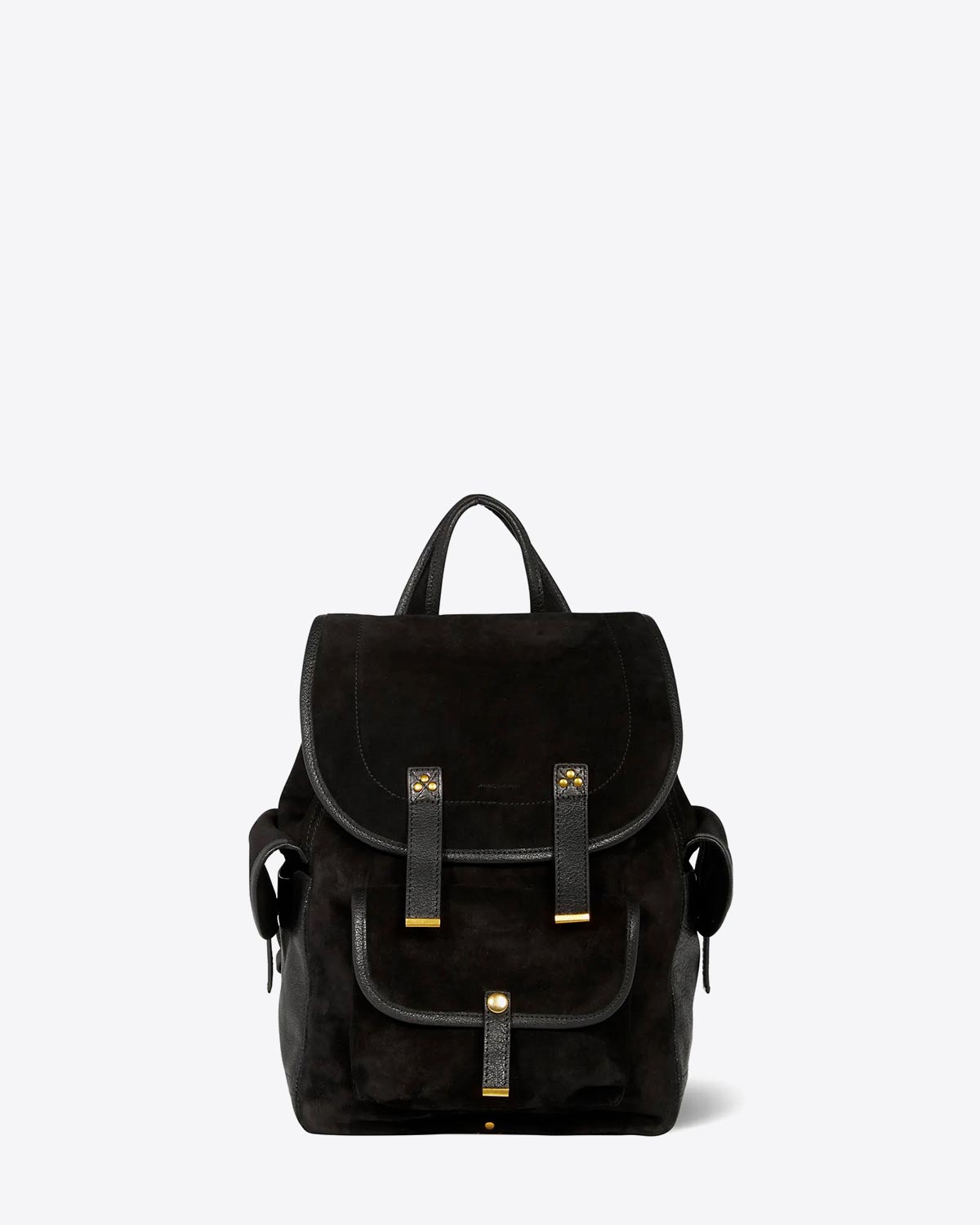 Jerome Dreyfuss Sac a Dos Stan Cuir Suede Noir