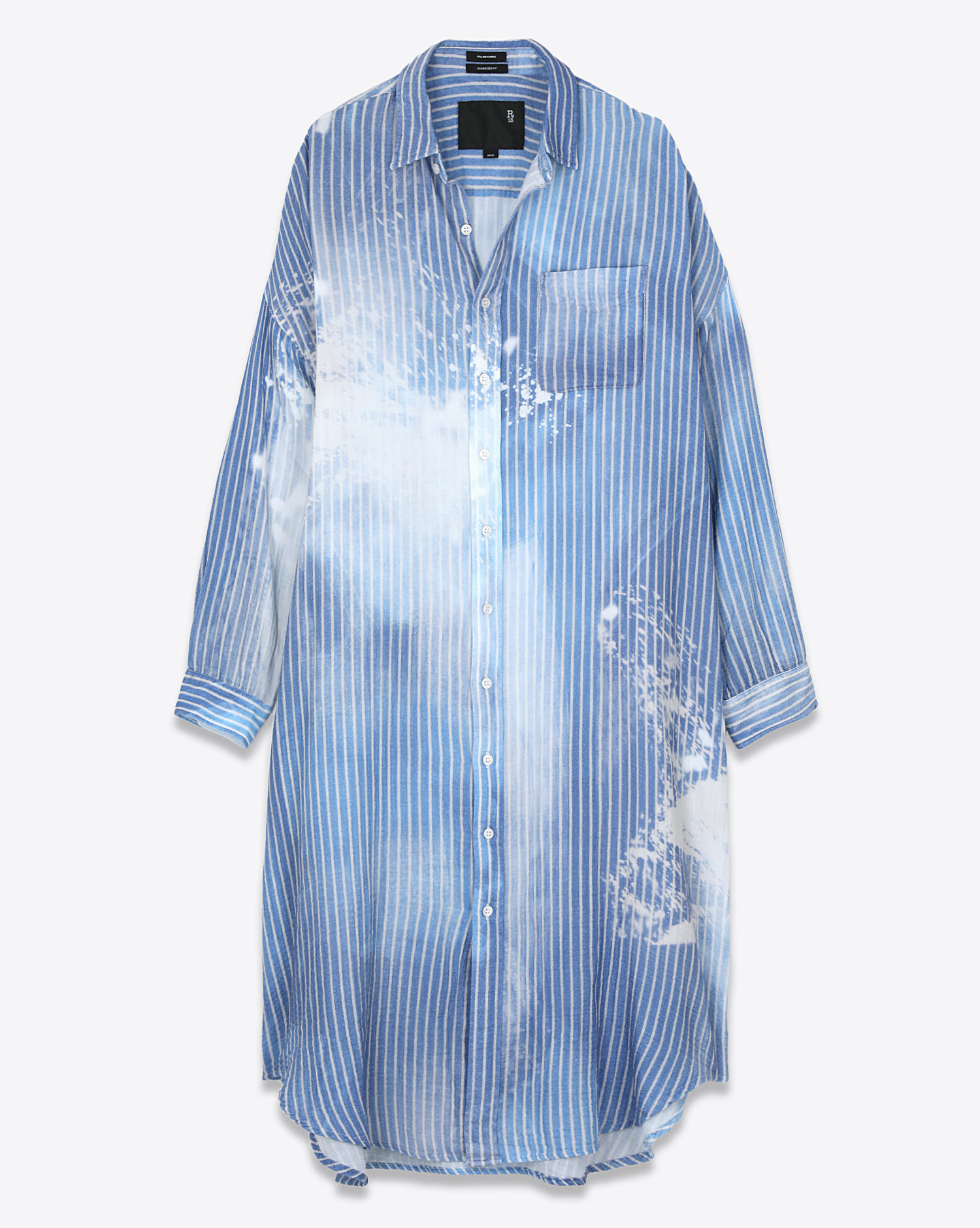 R13 Denim Collection Jumbo Shirtdress Bleached