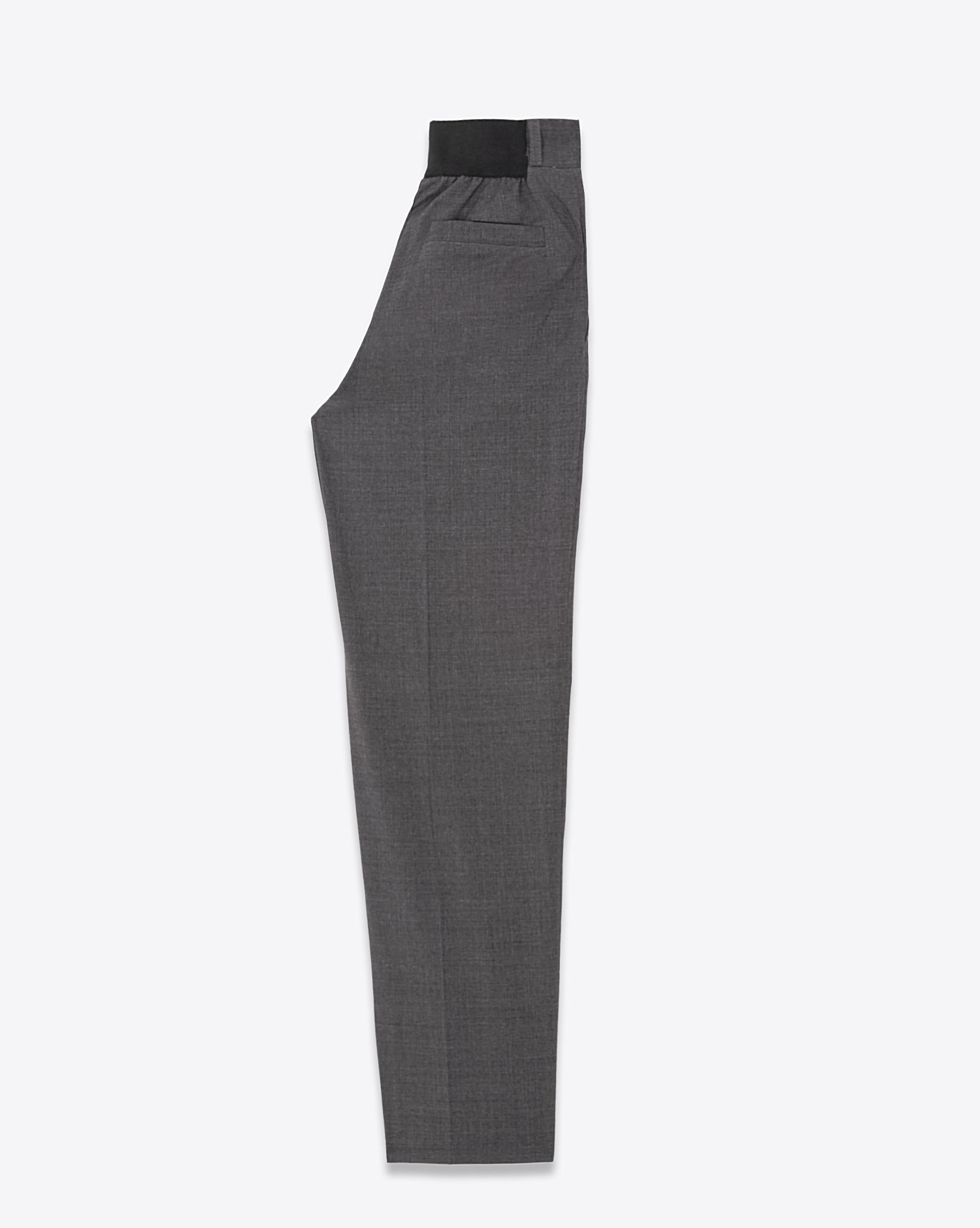 Pantalon droit Maison Flaneur anthracite. Vue profil. 