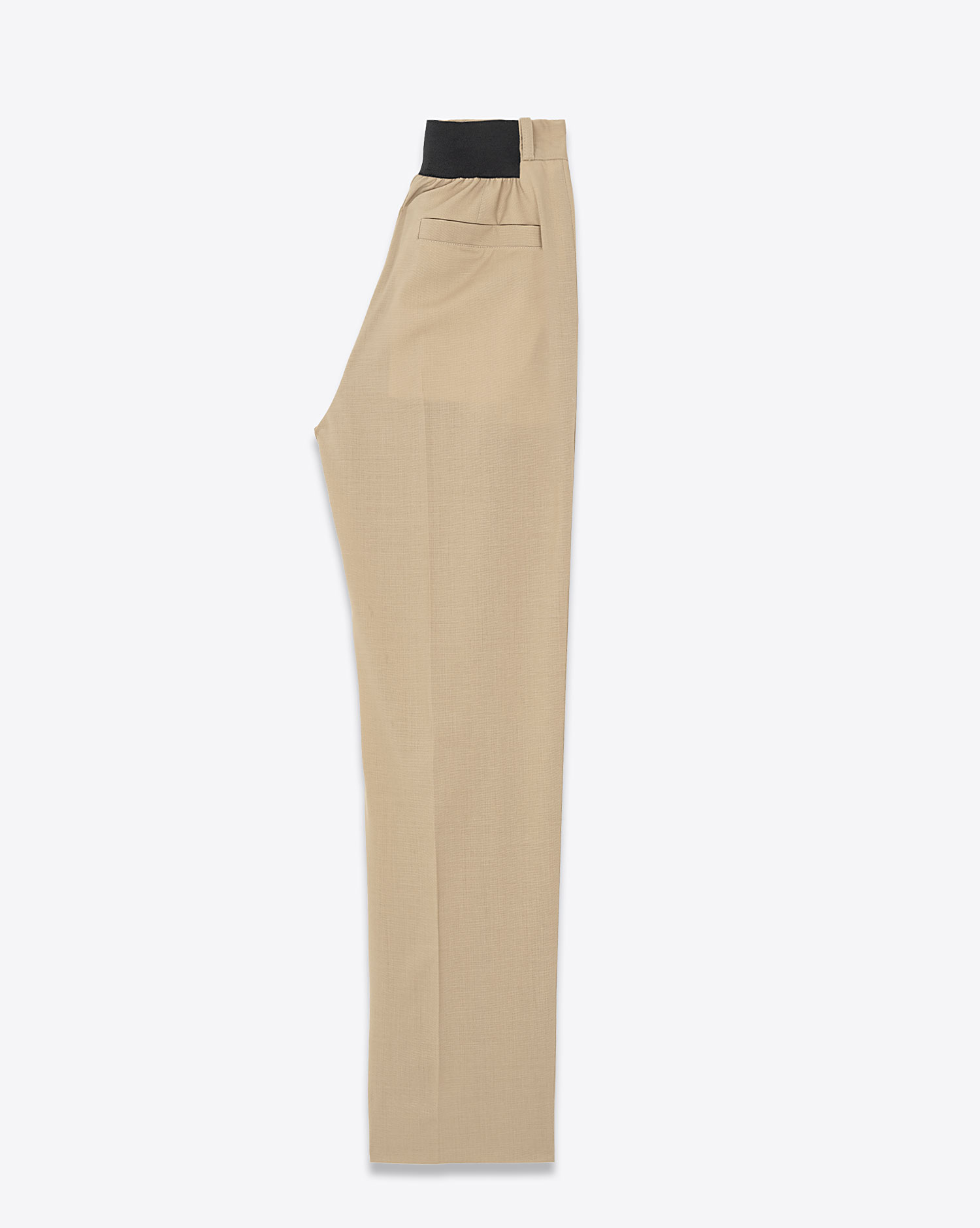 Pantalon Droit Maison Flaneur camel. Vue  profil. 