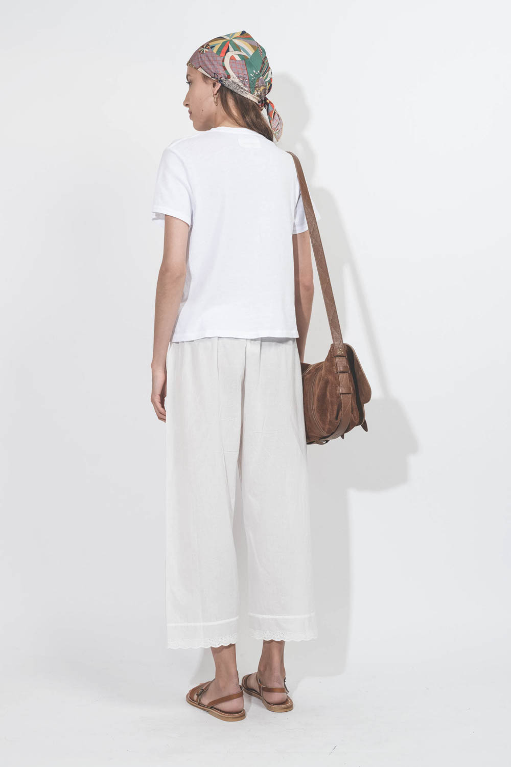 The Great Pantalon Eyelet Easy Sleep Blanc