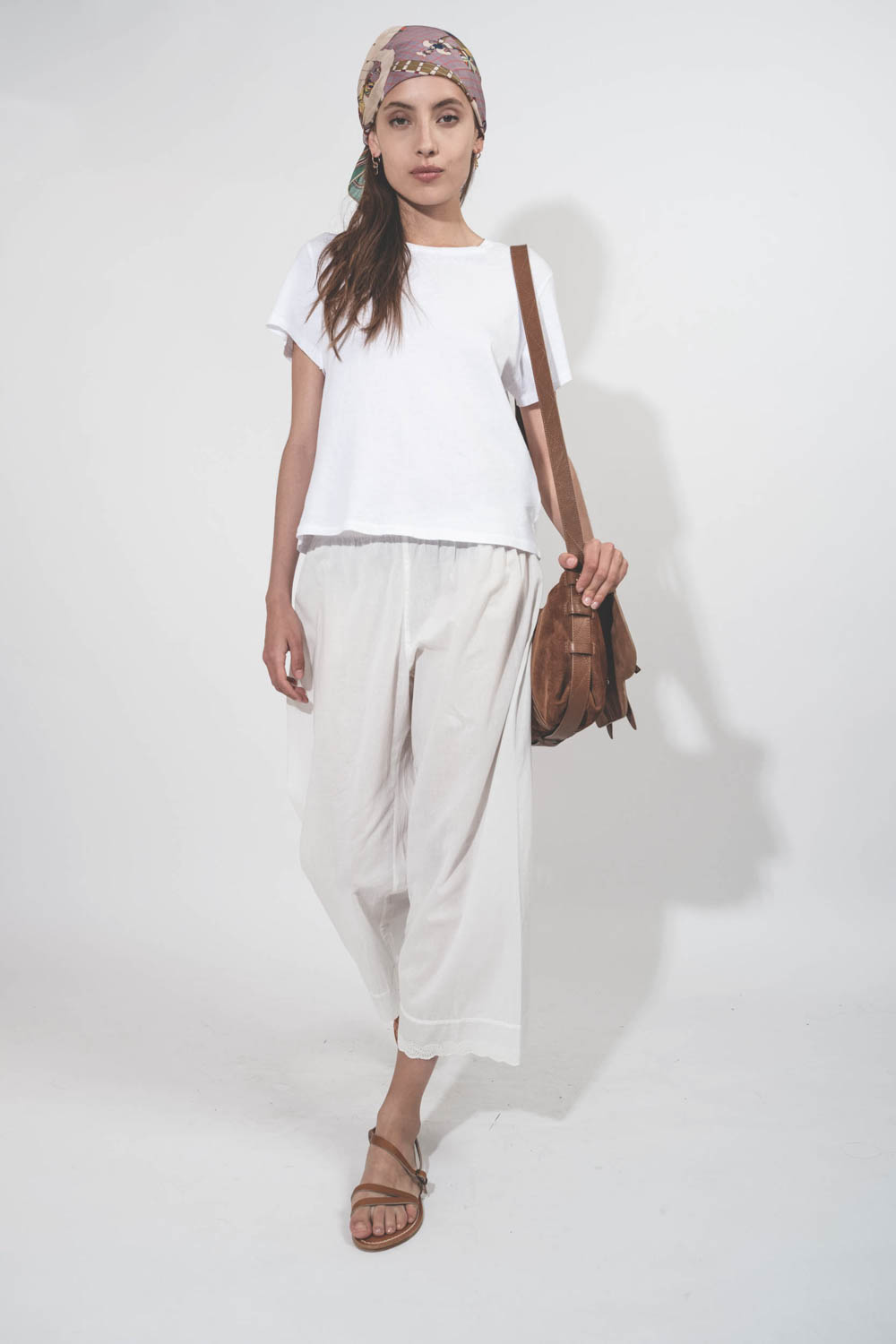 The Great Pantalon Eyelet Easy Sleep Blanc