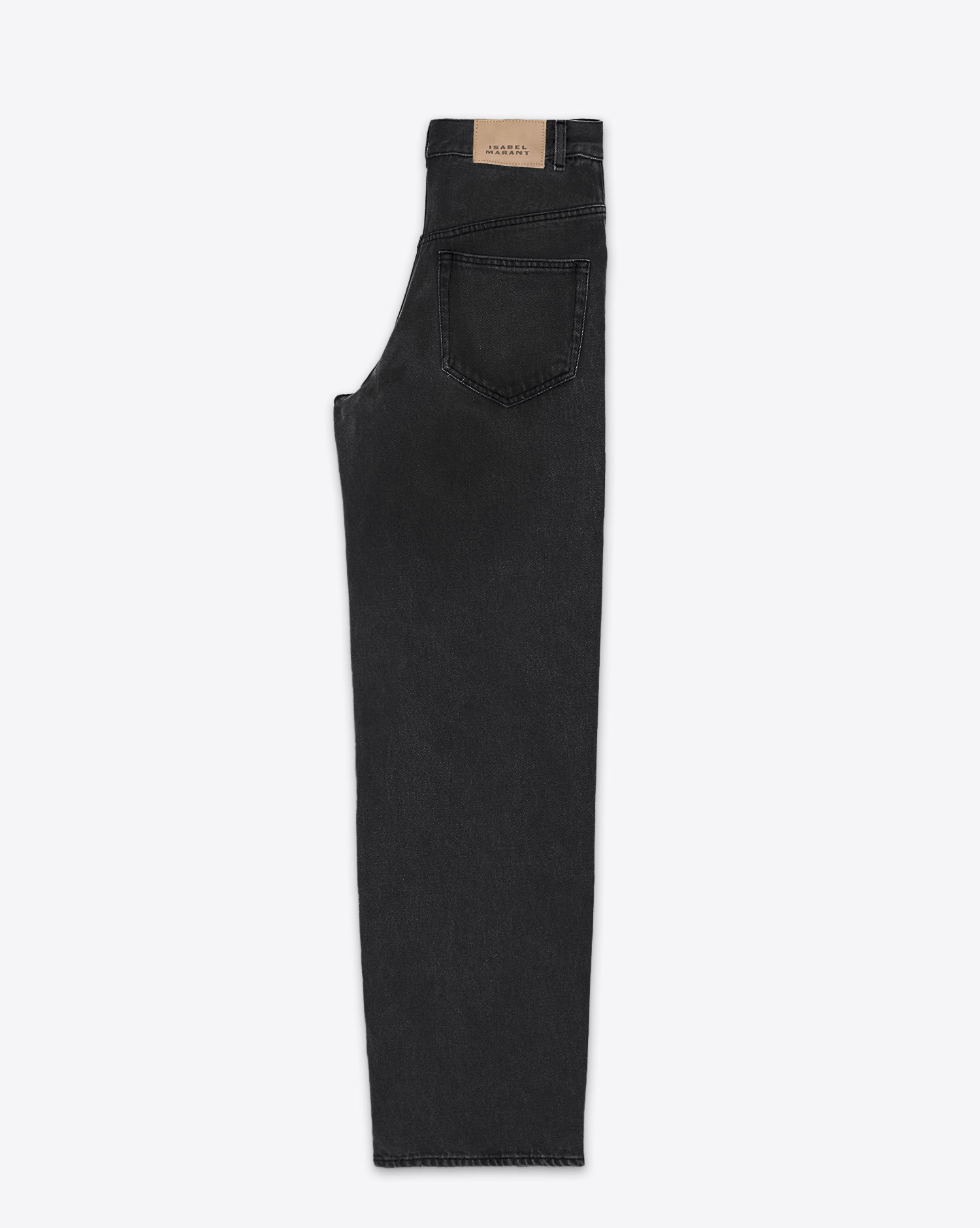 Jean droit Joanny Isabel Marant Etoile en denim noir. Vue profil.