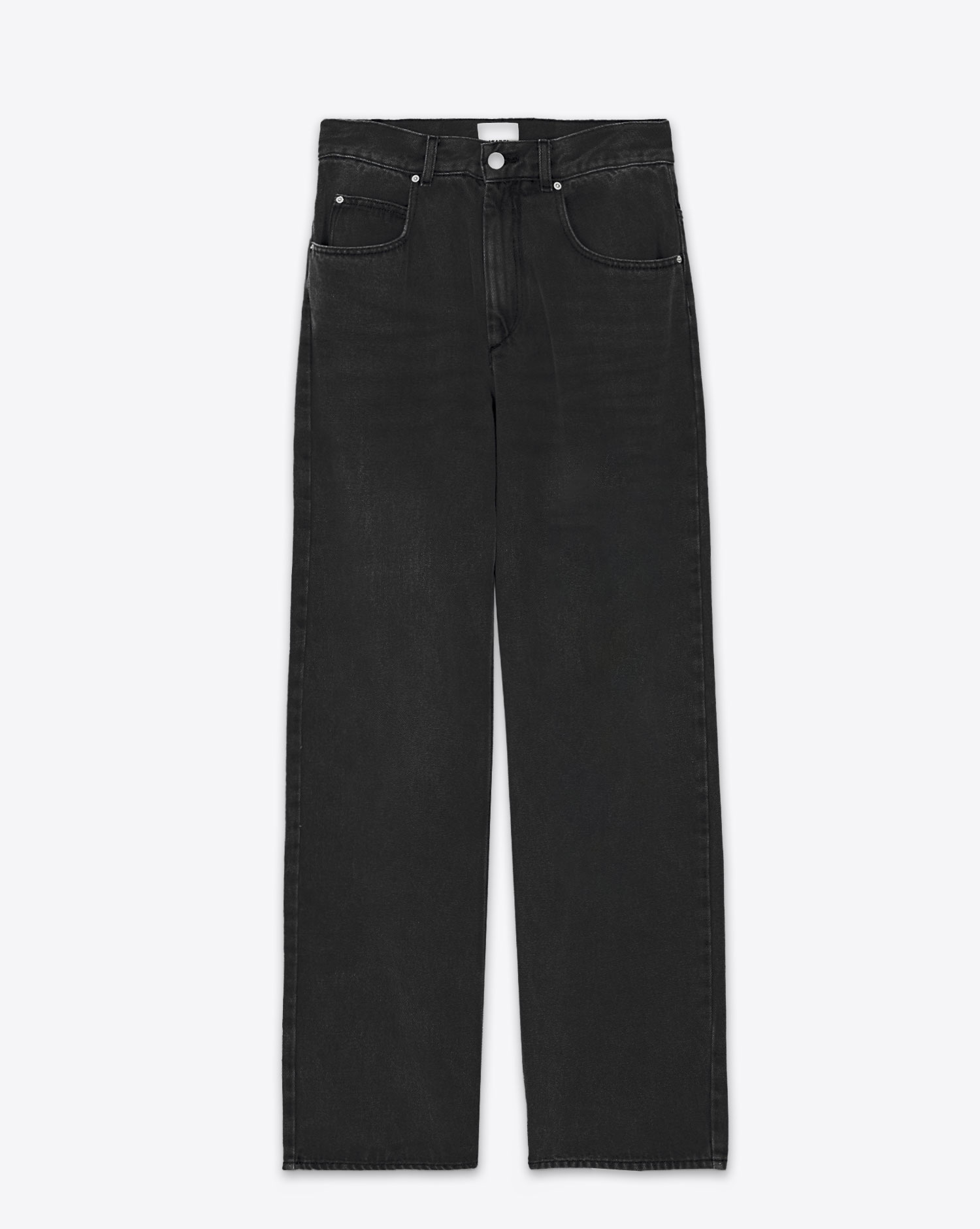 Jean droit Joanny Isabel Marant Etoile en denim noir. Vue face. 