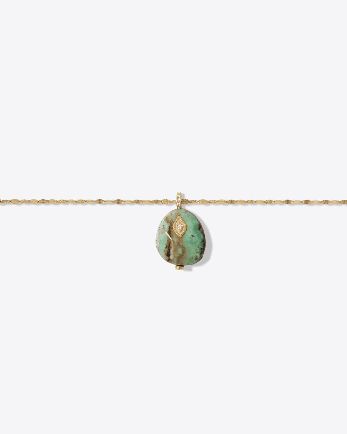 Pascale Monvoisin Arles Collier en or turquoise et diamant.   