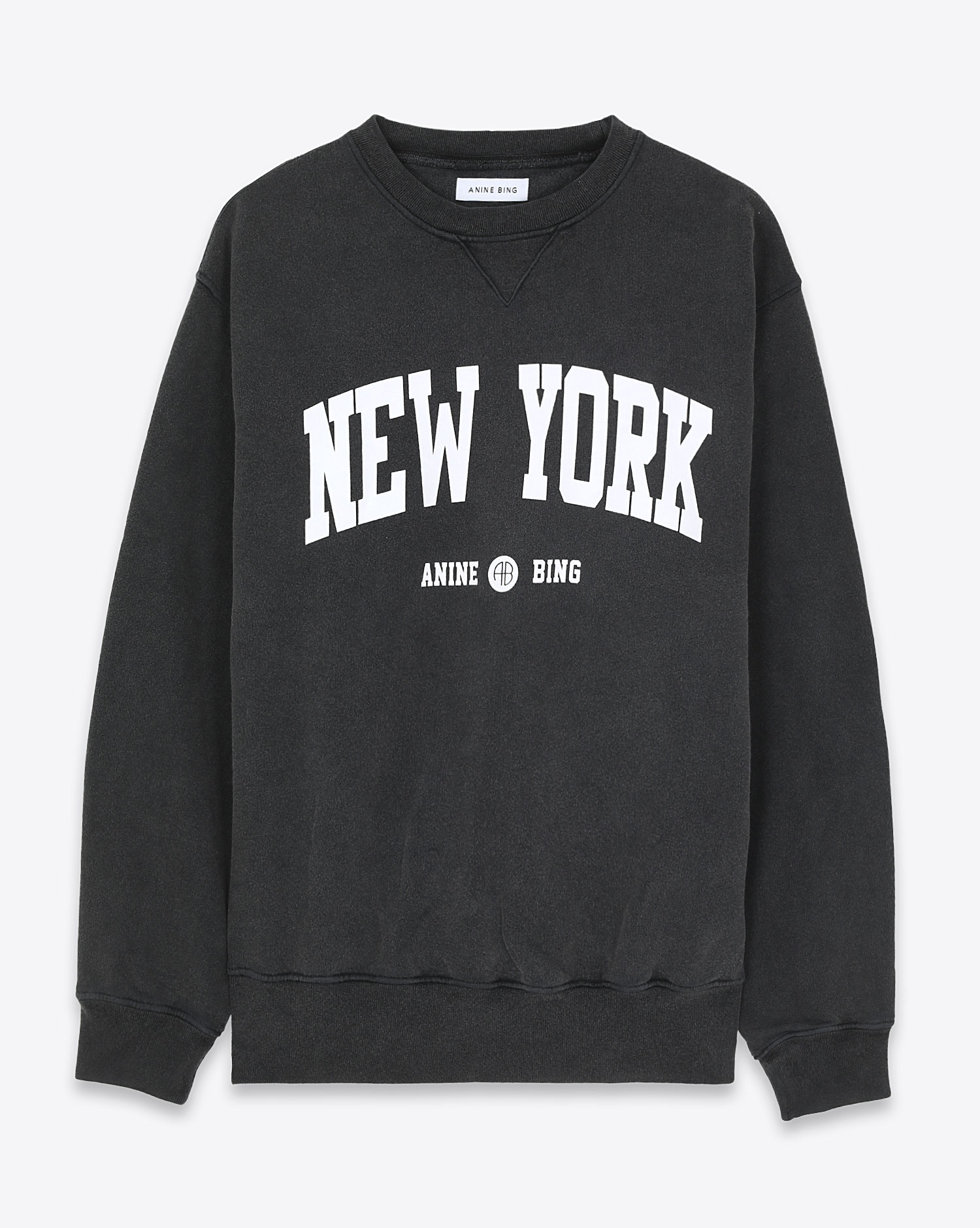 ramona sweatshirt university new york washed black ss22 aninebing 30