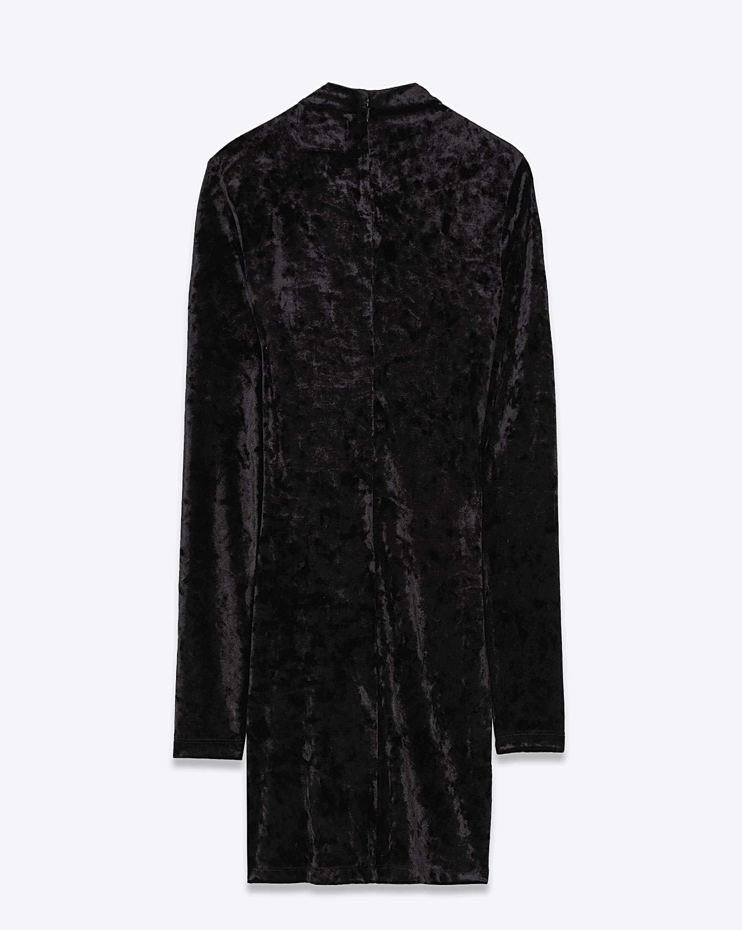 Robe courte drapée manches longues en panne de velours noir Havana Isabel Marant Etoile. Dos.