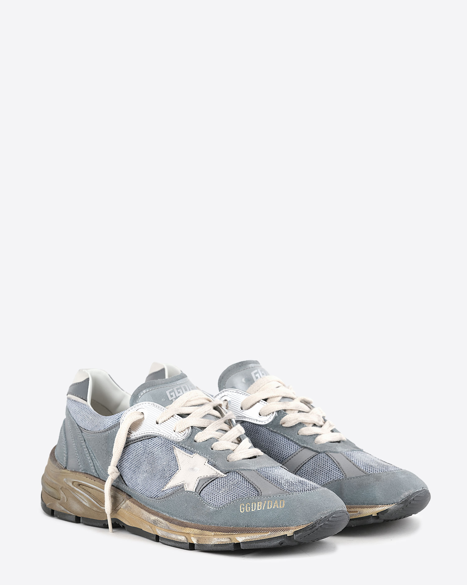 Golden Goose Homme Sneakers Running Dad Bleu Argent