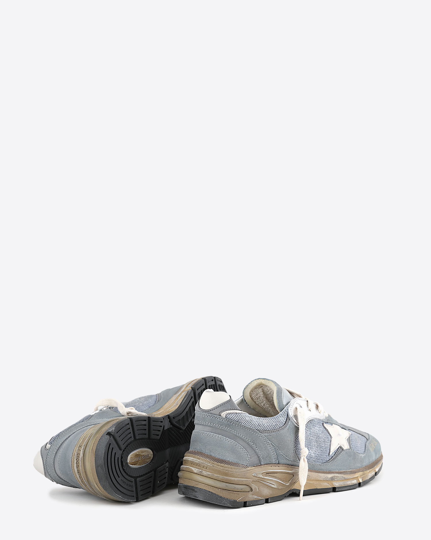 Golden Goose Homme Sneakers Running Dad Bleu Argent