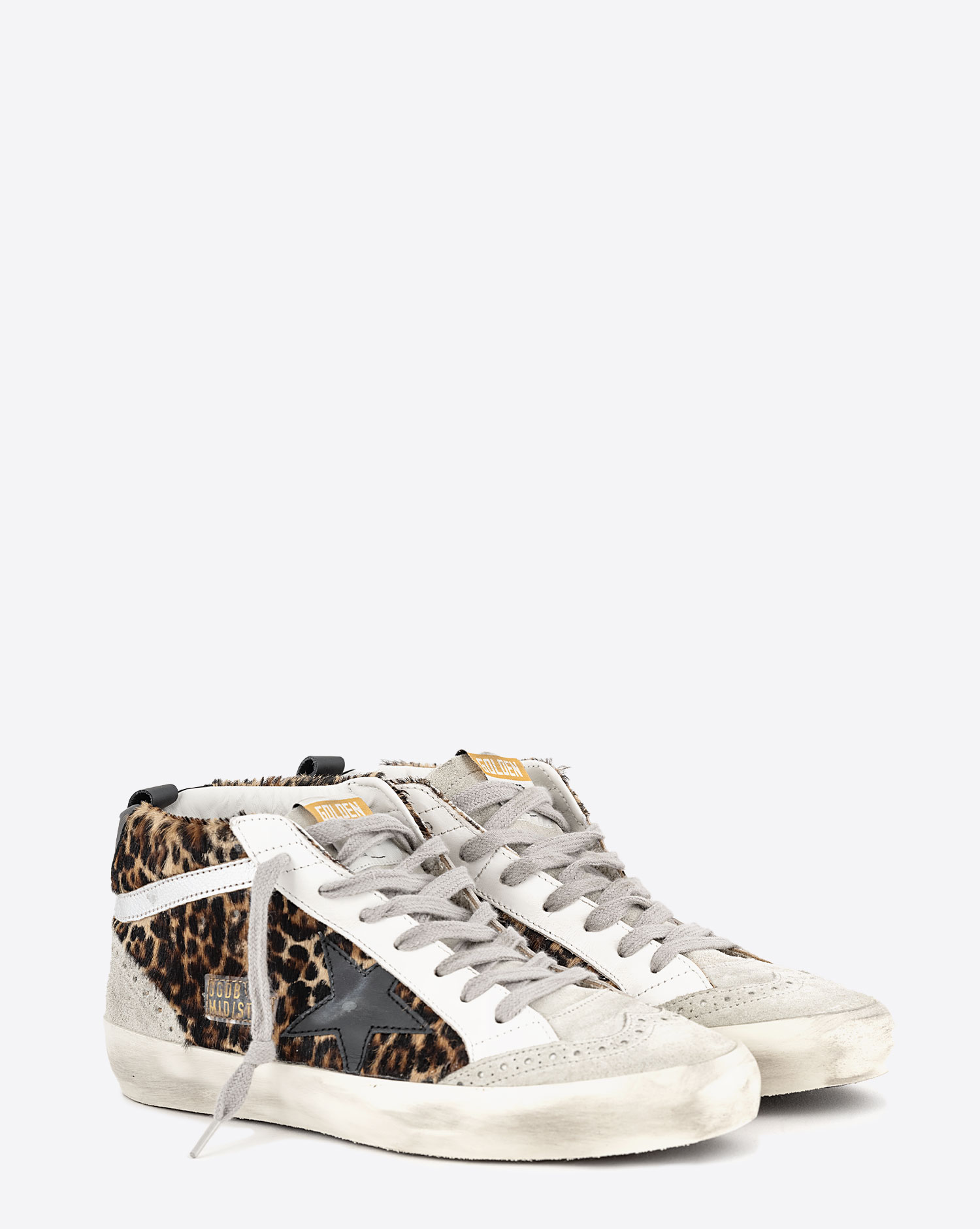 Sneakers Mid Star Golden Goose Beige Brown Leo. Vue profil. 