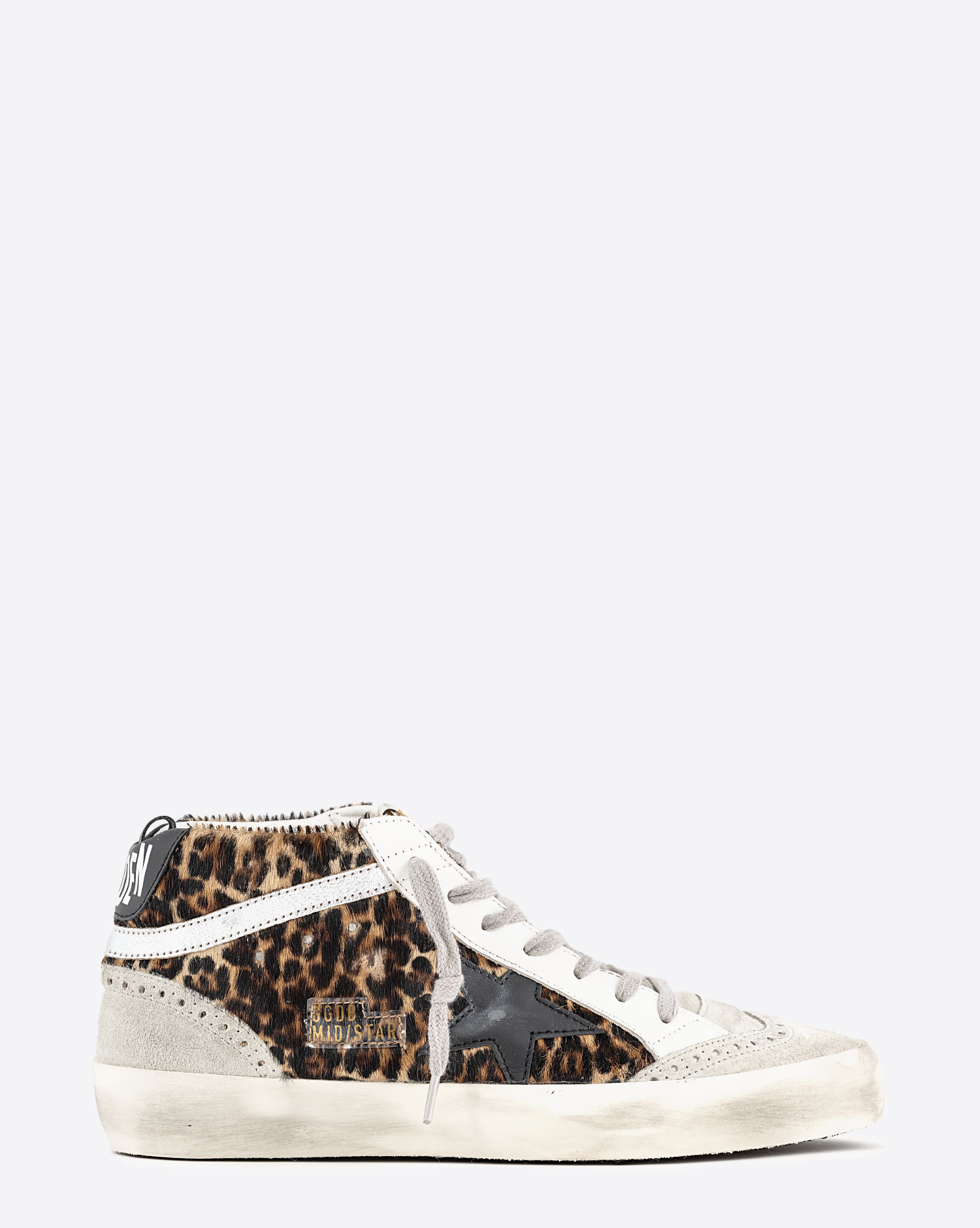 Sneakers Mid Star Golden Goose Beige Brown Leo. Vue face. 