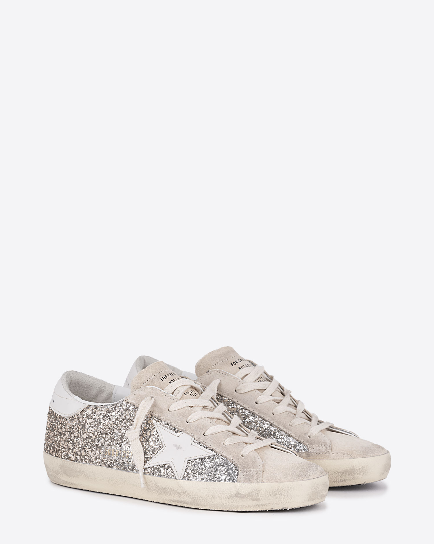 Golden Goose Femme Sneakers Superstar Paillette Argent Or 55636