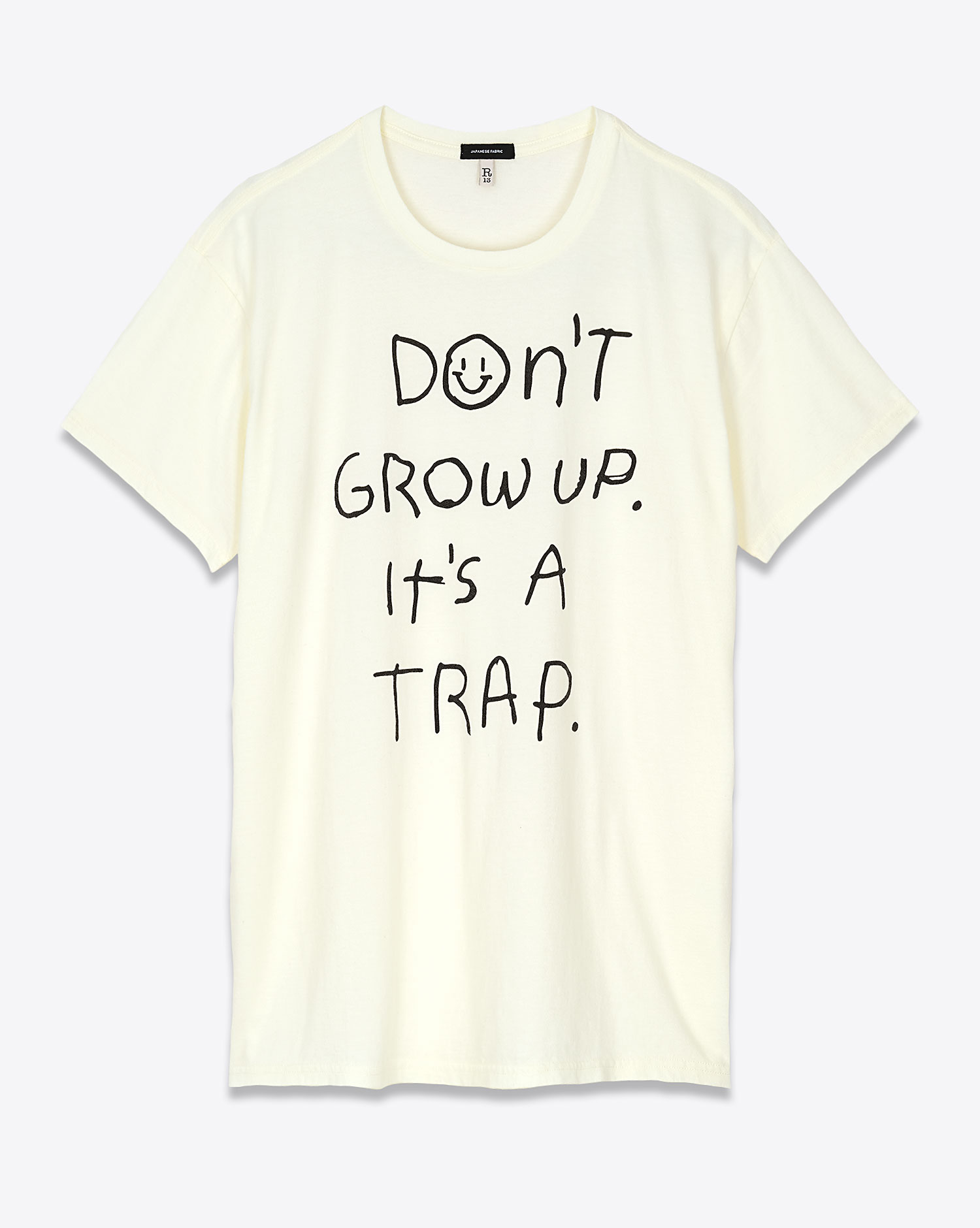 R13 Tee-Shirt Don't Grow Up Ecru 