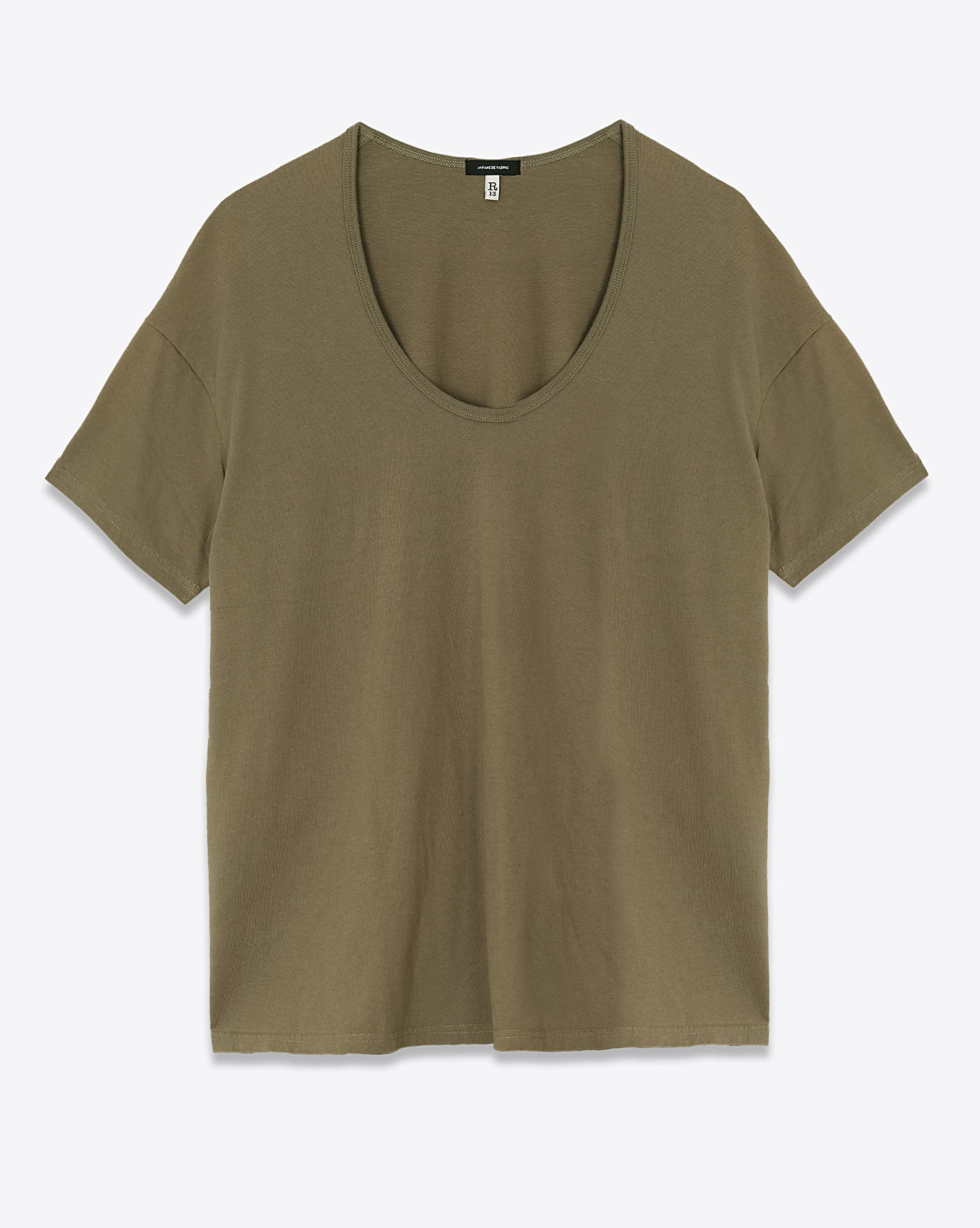 Olive w/gold scoop store neck tshirt