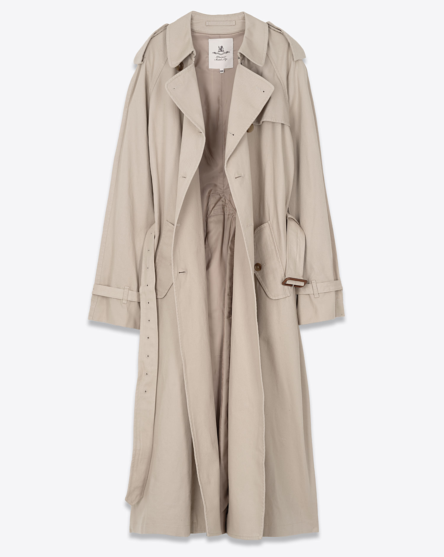 Manteau Trench Denimist beige. Vue face. 