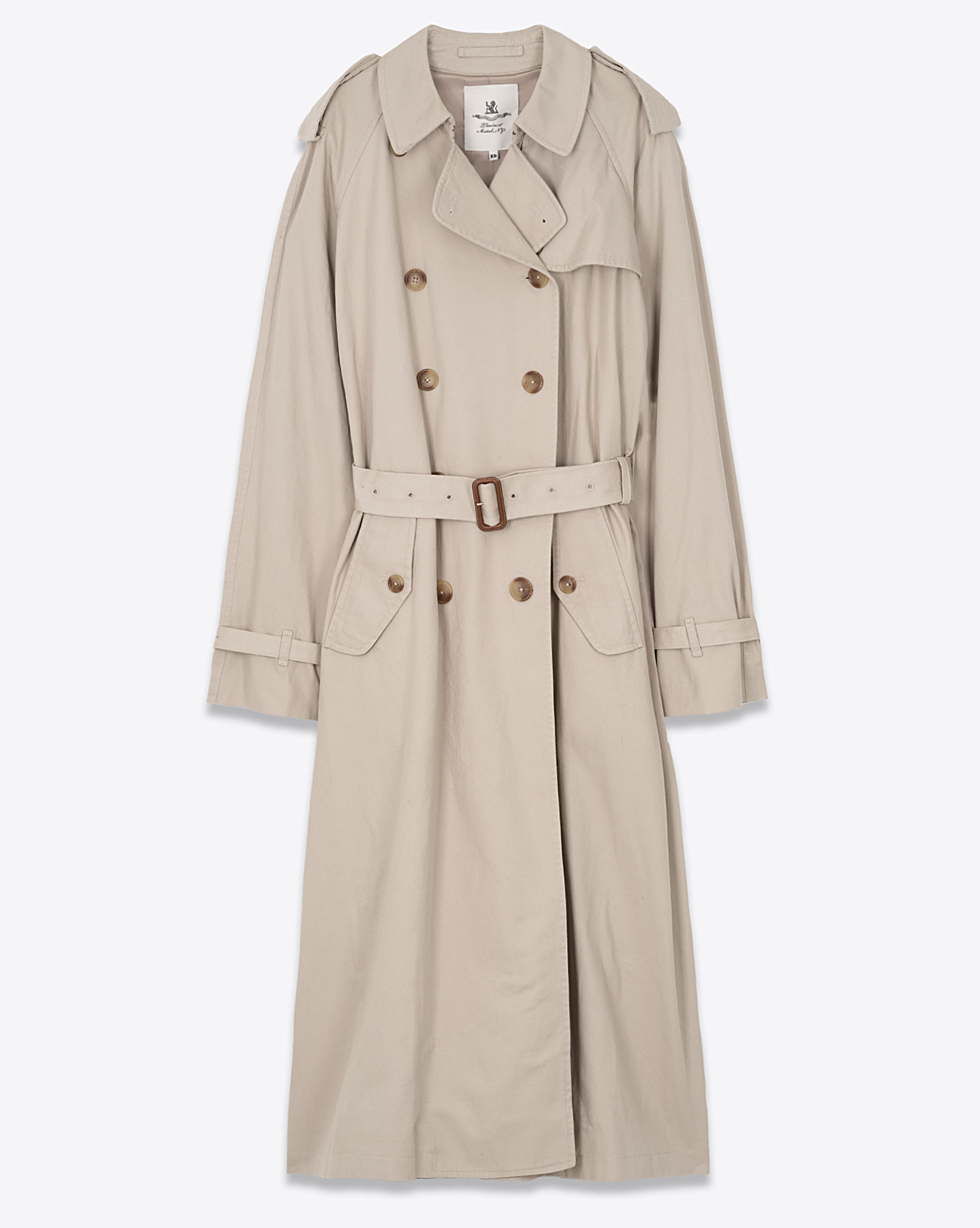 Manteau Trench Denimist beige. Vue face. 