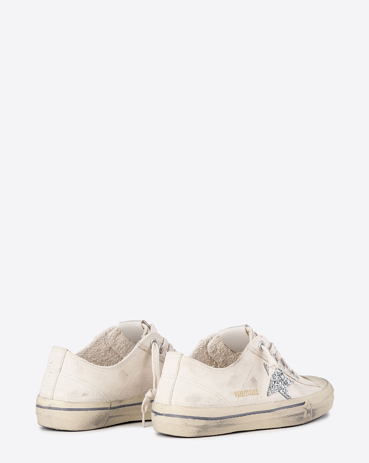 Golden Goose Femme Sneakers V-Star 2 Beige Argent 15260