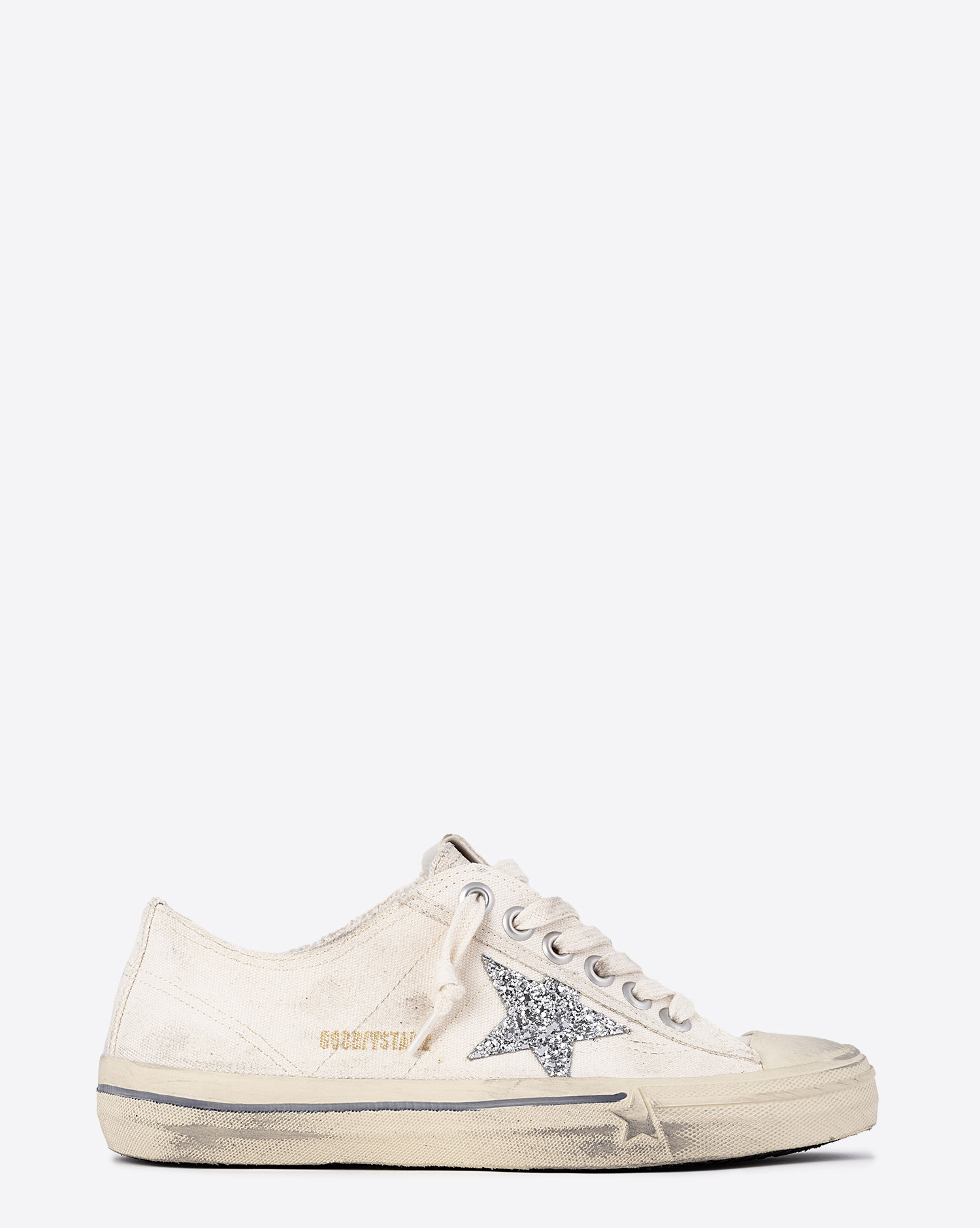 Golden Goose Femme Sneakers V-Star 2 Beige Argent 15260