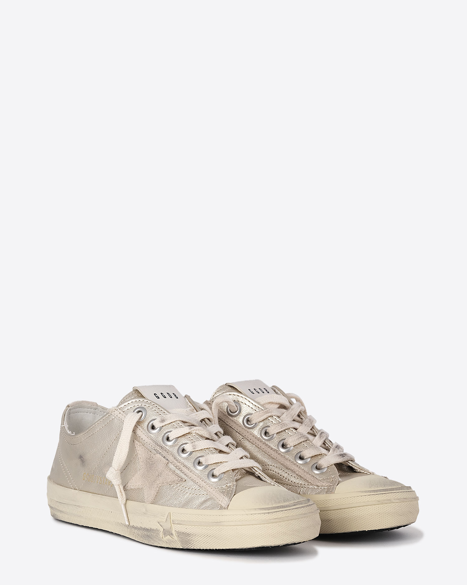 Golden Goose Femme Sneakers V-Star 2 Platine Perle 65187