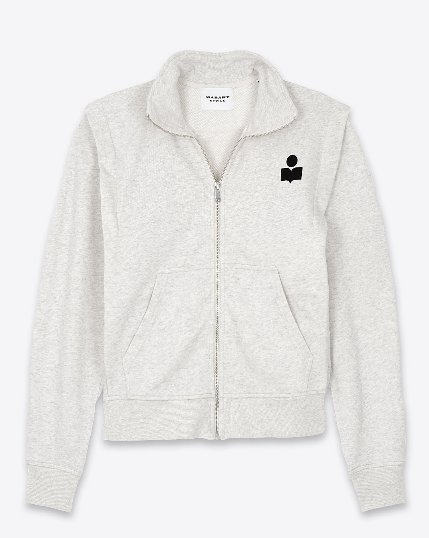 Veste Sweatshirt manches longues Madilia avec logo Isabel Marant écrue. Vue face. 